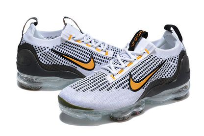 Tênis Nike Air VaporMax 2021 Flyknit White Black Kumquat  (Sob encomenda)