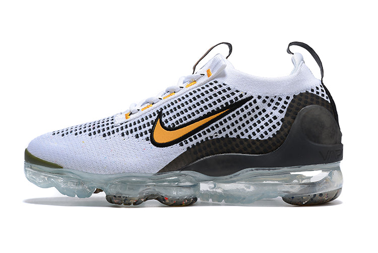 Tênis Nike Air VaporMax 2021 Flyknit White Black Kumquat  (Sob encomenda)