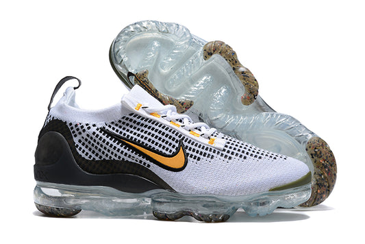 Tênis Nike Air VaporMax 2021 Flyknit White Black Kumquat  (Sob encomenda)