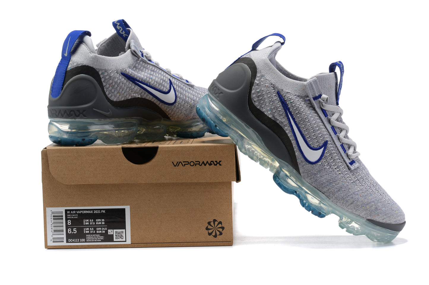 Tênis Nike Air VaporMax 2021 Flyknit Grey Blue (Sob encomenda)