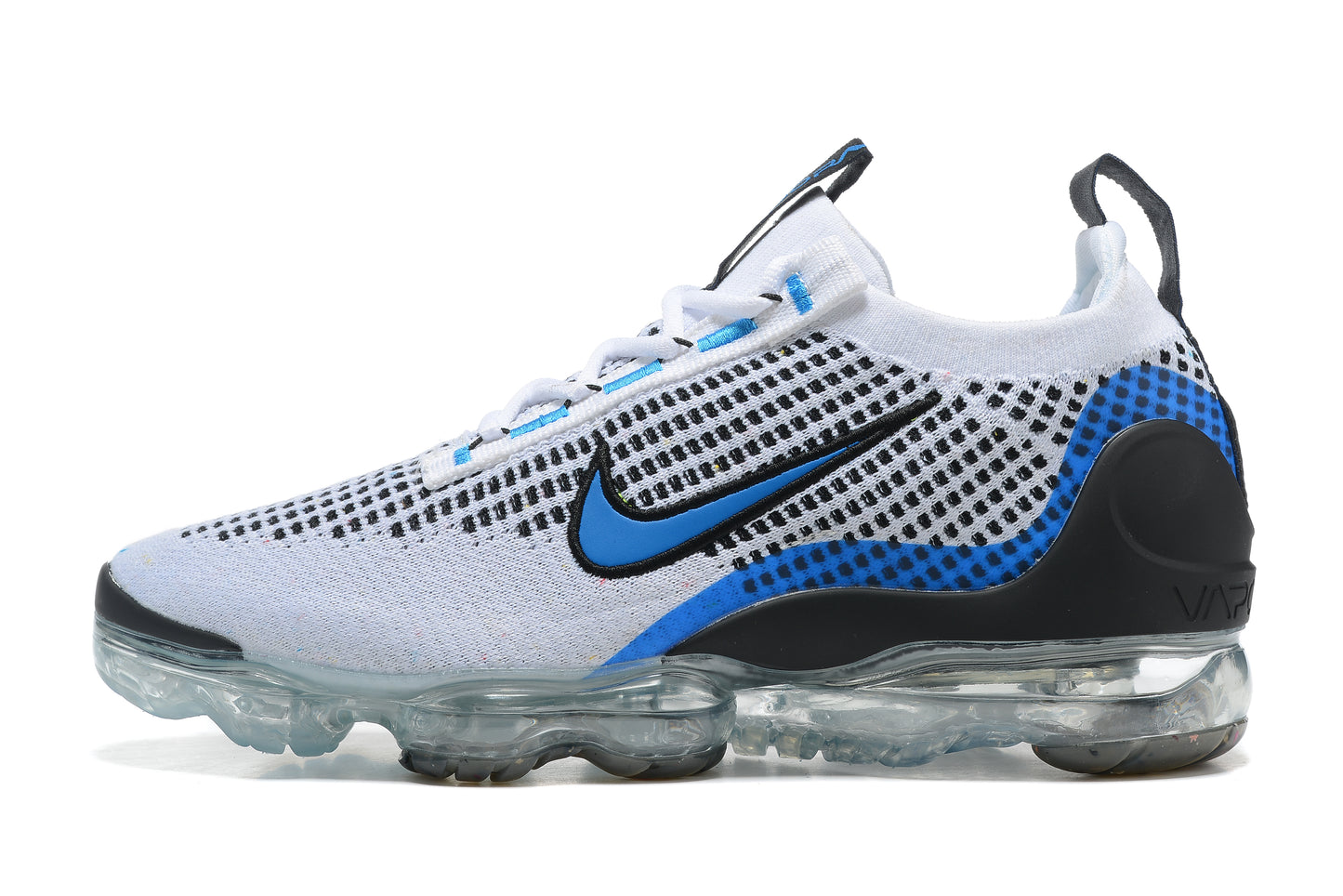 Tênis Nike Air VaporMax 2021 Flyknit White Black Photo Blue (Sob encomenda)