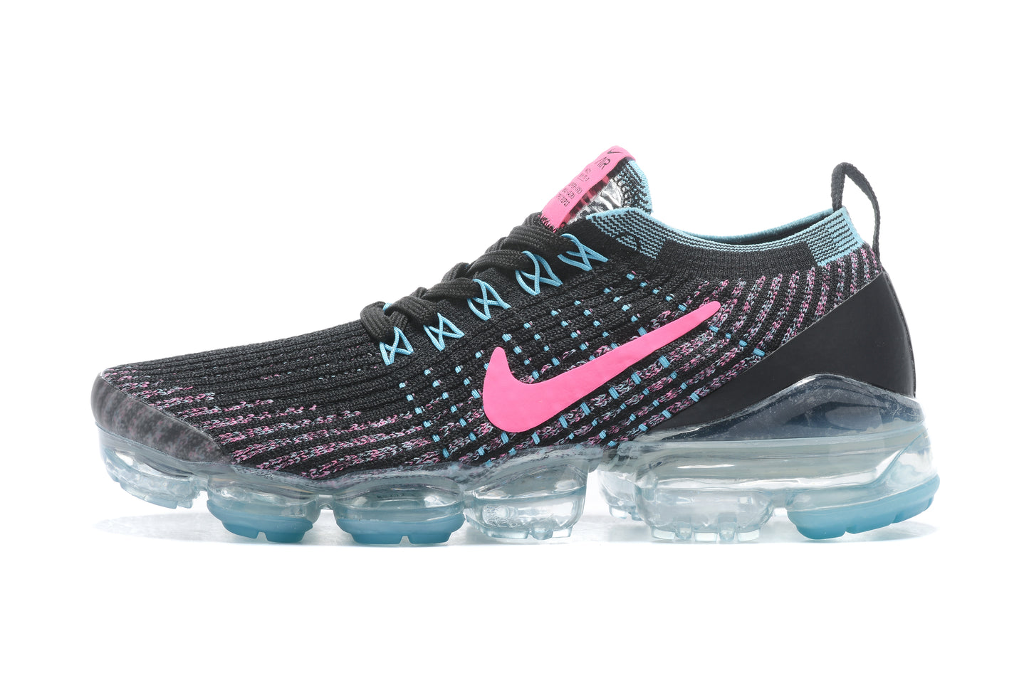 Tênis Nike Air VaporMax Flyknit 3 Black Baltic Blue Hyper Pink (Sob encomenda)