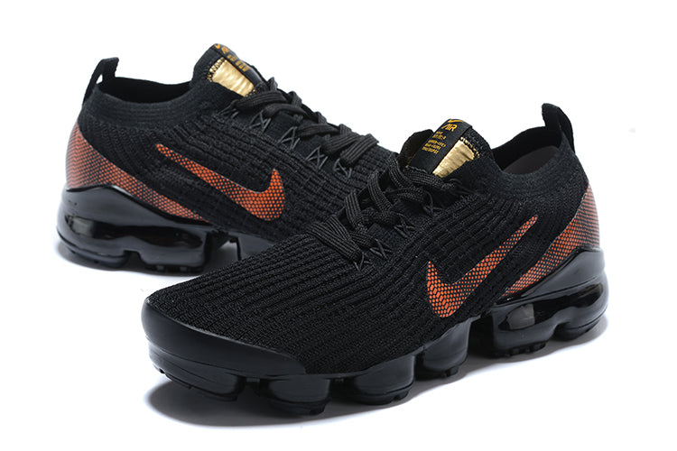 Tênis Nike Air VaporMax Flyknit 3 Black Total Orange Dark Smoke Grey (Sob encomenda)