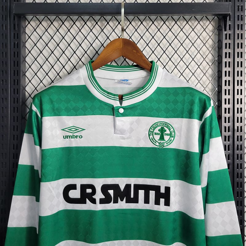 Camisa Celtic I 87/88 Retrô Manga Longa (Sob encomenda)