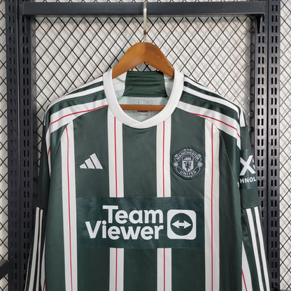 Camisa Manchester United II 23/24 Torcedor Manga Longa (Sob encomenda)