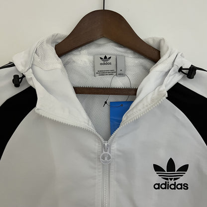 Corta Vento Adidas White and Black (Sob encomenda)