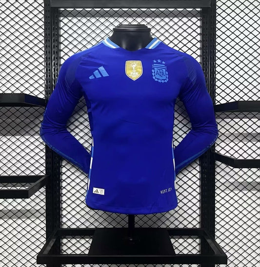 Camisa Argentina II 2024 Jogador Manga Longa com Patch (Sob encomenda)