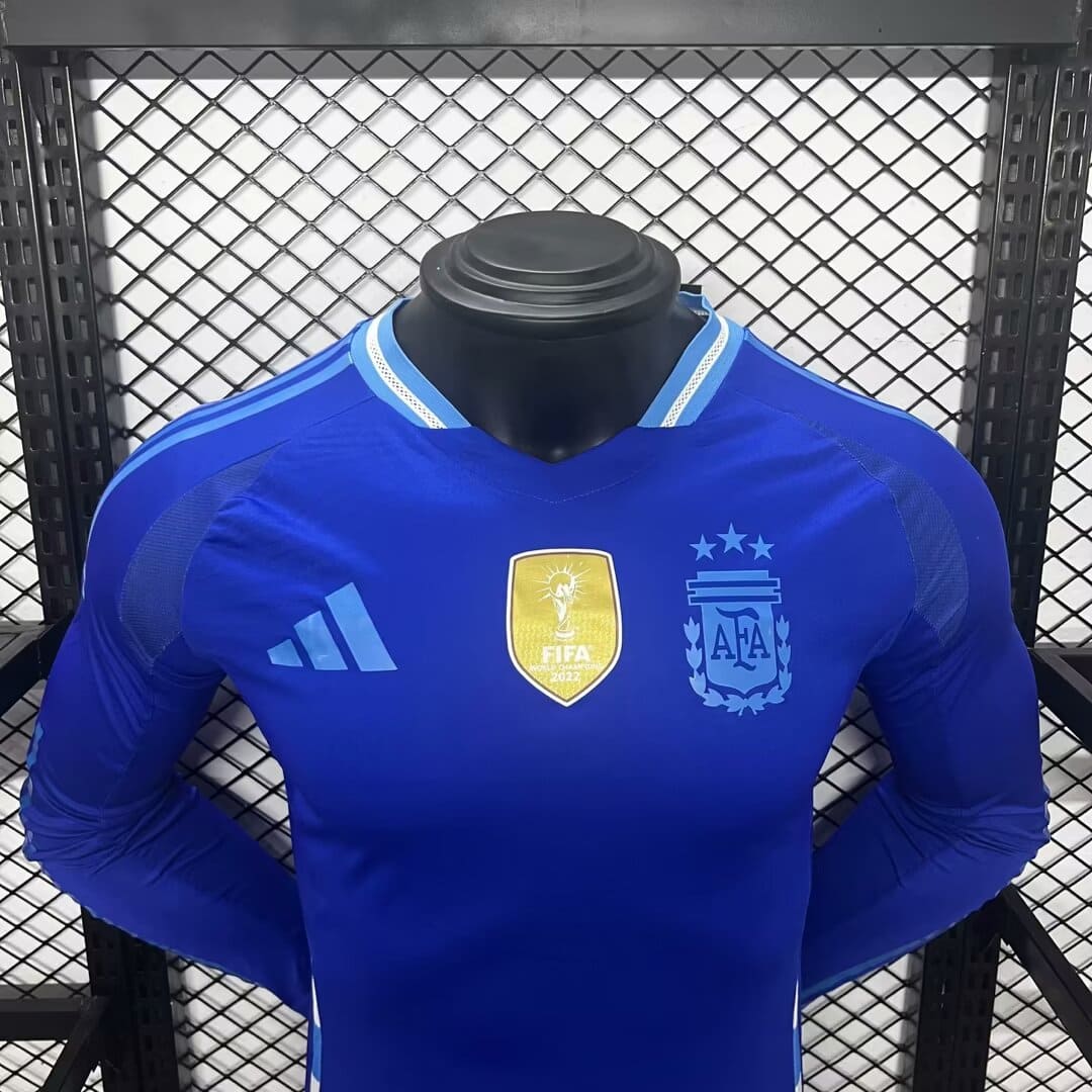 Camisa Argentina II 2024 Jogador Manga Longa com Patch (Sob encomenda)