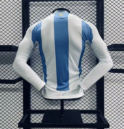 Camisa Argentina I 2024 Jogador Manga Longa com Patch (Sob encomenda)