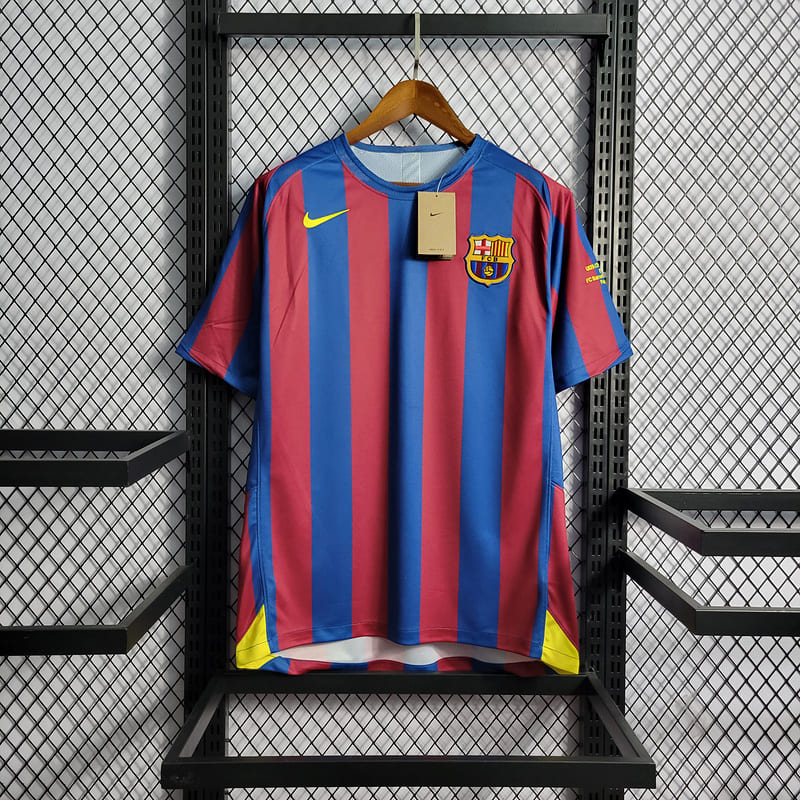 Camisa Barcelona I 05/06 Retrô (Sob encomenda)