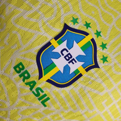 Camisa Brasil I 2024 Jogador Manga Longa (Sob encomenda)