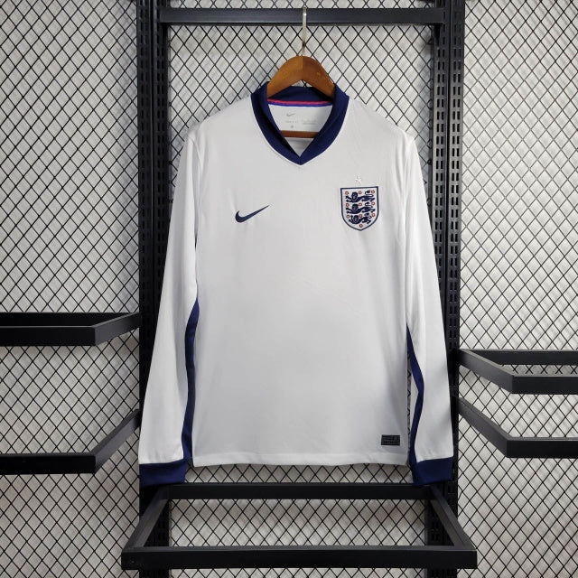 Camisa Inglaterra I 2024 Torcedor Manga Longa (Sob encomenda)