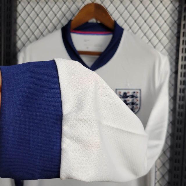 Camisa Inglaterra I 2024 Torcedor Manga Longa (Sob encomenda)