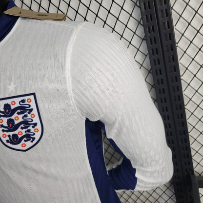 Camisa Inglaterra I 2024 Jogador Manga Longa (Sob encomenda)