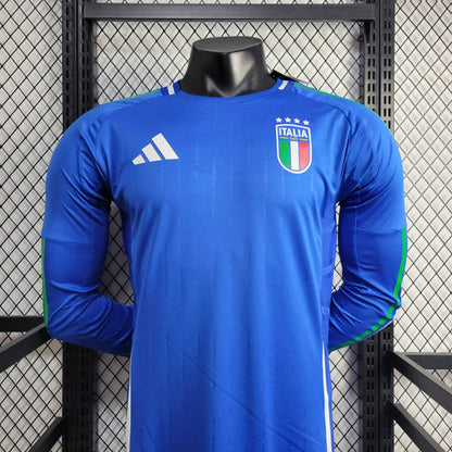 Camisa Itália I 2024 Jogador Manga Longa (Sob encomenda)