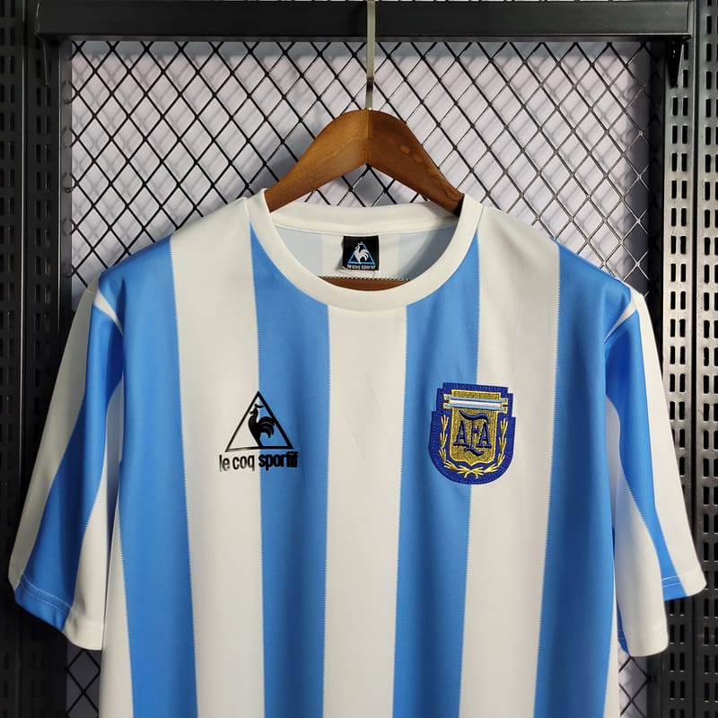 Camisa Argentina I 1986 Retrô (Sob encomenda)