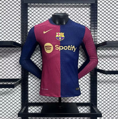 Camisa Barcelona I 24/25 Jogador Manga Longa (Sob encomenda)