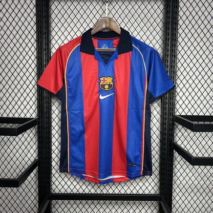 Camisa Barcelona I 01/02 Retrô (Sob encomenda)