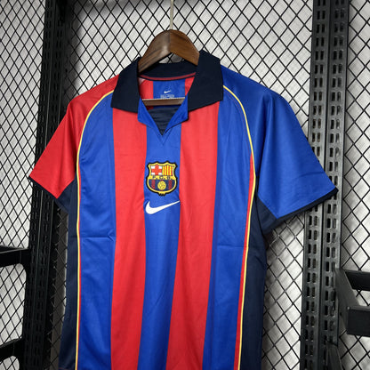 Camisa Barcelona I 01/02 Retrô (Sob encomenda)