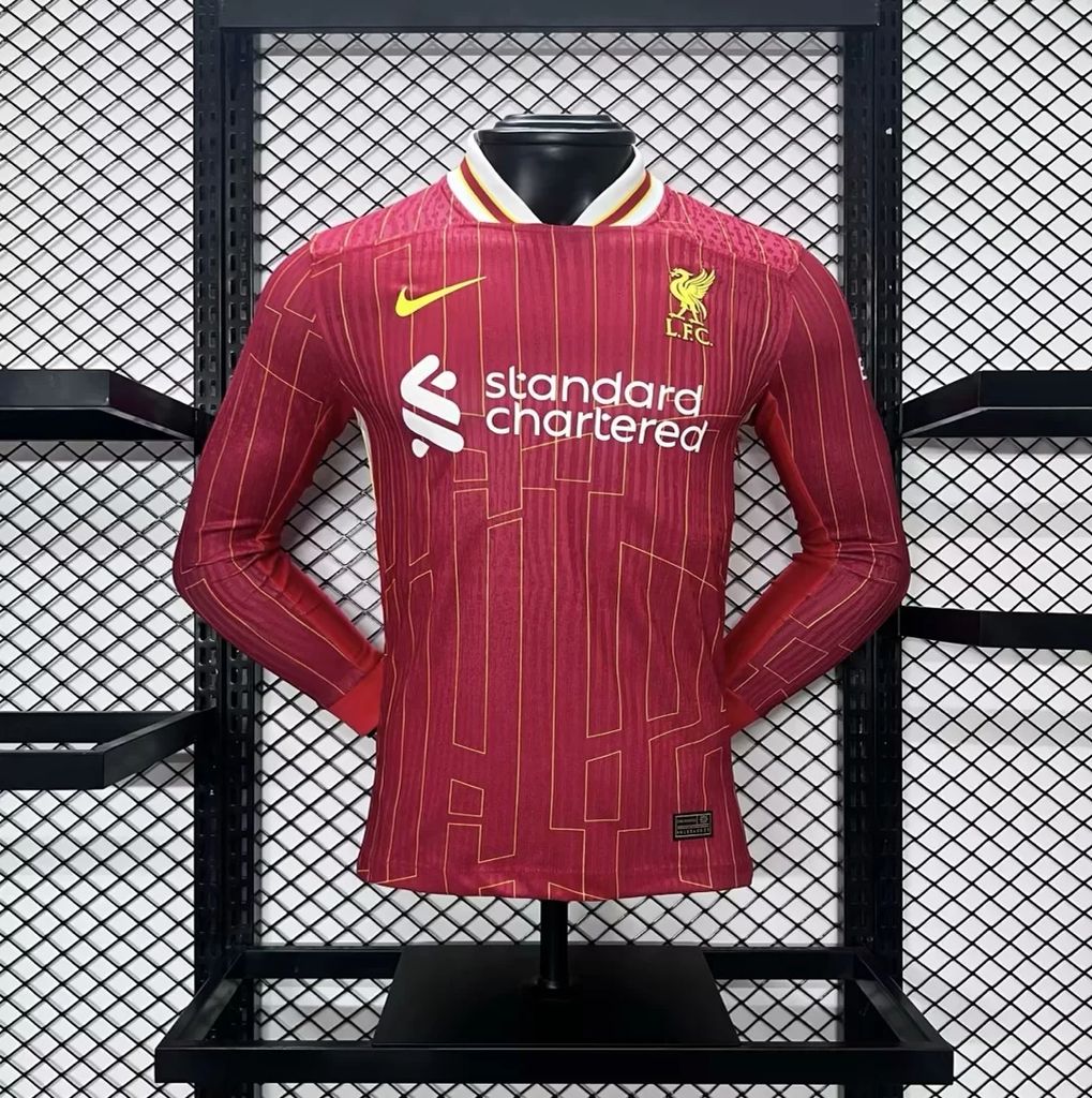 Camisa Liverpool I 24/25 Jogador Manga Longa (Sob encomenda)