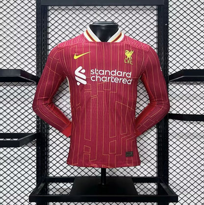 Camisa Liverpool I 24/25 Jogador Manga Longa (Sob encomenda)