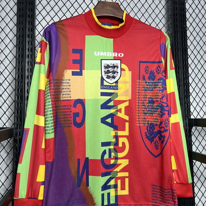 Camisa Inglaterra Goleiro 1996 Retrô Manga Longa (Sob encomenda)