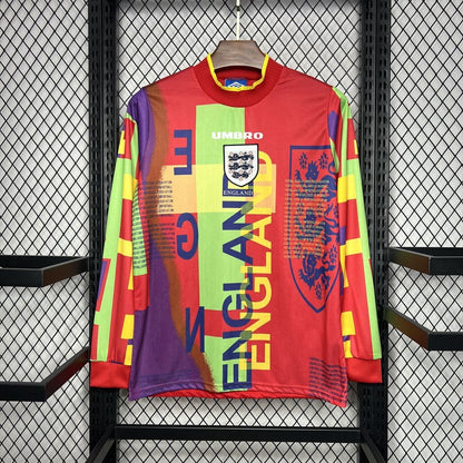 Camisa Inglaterra Goleiro 1996 Retrô Manga Longa (Sob encomenda)