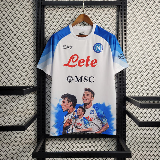 Camisa Napoli 'Campioni D'Italia Hirving Lozano' 22/23 Torcedor (Sob encomenda)