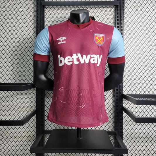 Camisa West Ham I 23/24 Jogador (Sob encomenda)