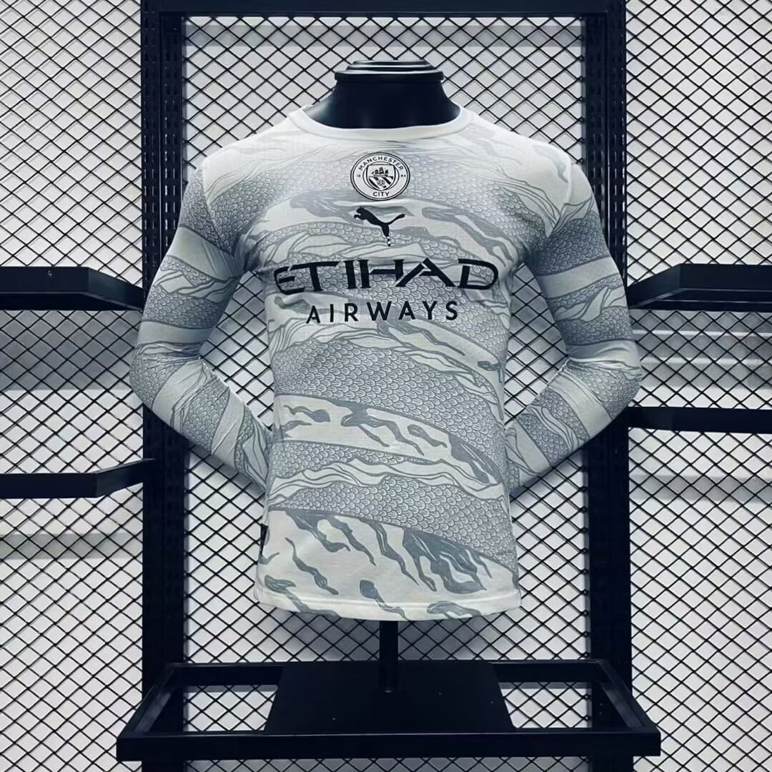 Camisa Manchester City 'Year of The Dragon' 24/25 Jogador Manga Longa (Sob encomenda)