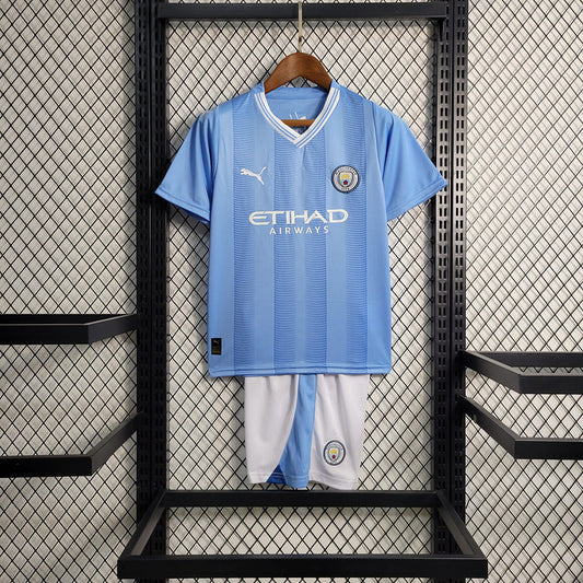 Kit Infantil Manchester City I 23/24 (Sob encomenda)