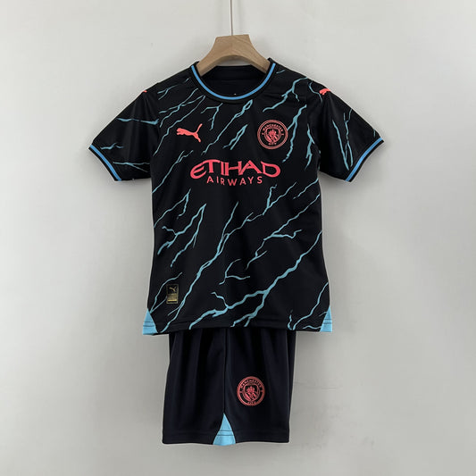 Kit Infantil Manchester City III 23/24 (Sob encomenda)