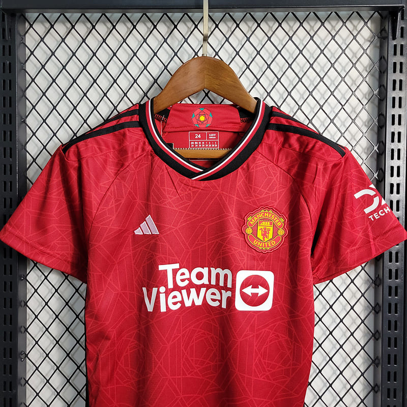 Kit Infantil Manchester United I 23/24 (Sob encomenda)