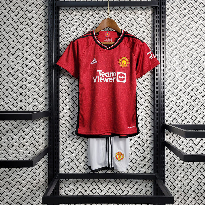 Kit Infantil Manchester United I 23/24 (Sob encomenda)