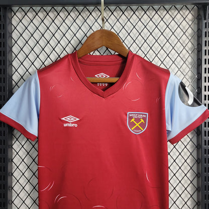 Kit Infantil West Ham I 23/24 (Sob encomenda)