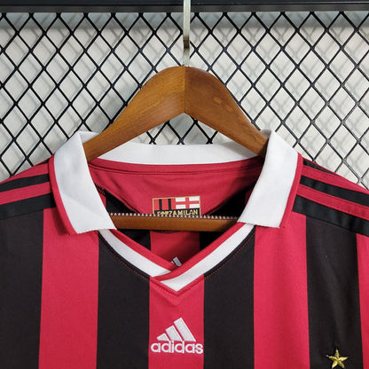 Camisa Milan I 09/10 Retrô Manga Longa (Sob encomenda)