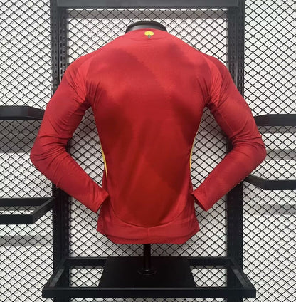 Camisa Espanha I 2024 Jogador Manga Longa (Sob encomenda)