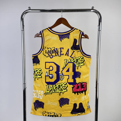 Regata Los Angeles Lakers NBA 1996 Mitchell And Ness Hardwood Classics Masculina (Sob encomenda)