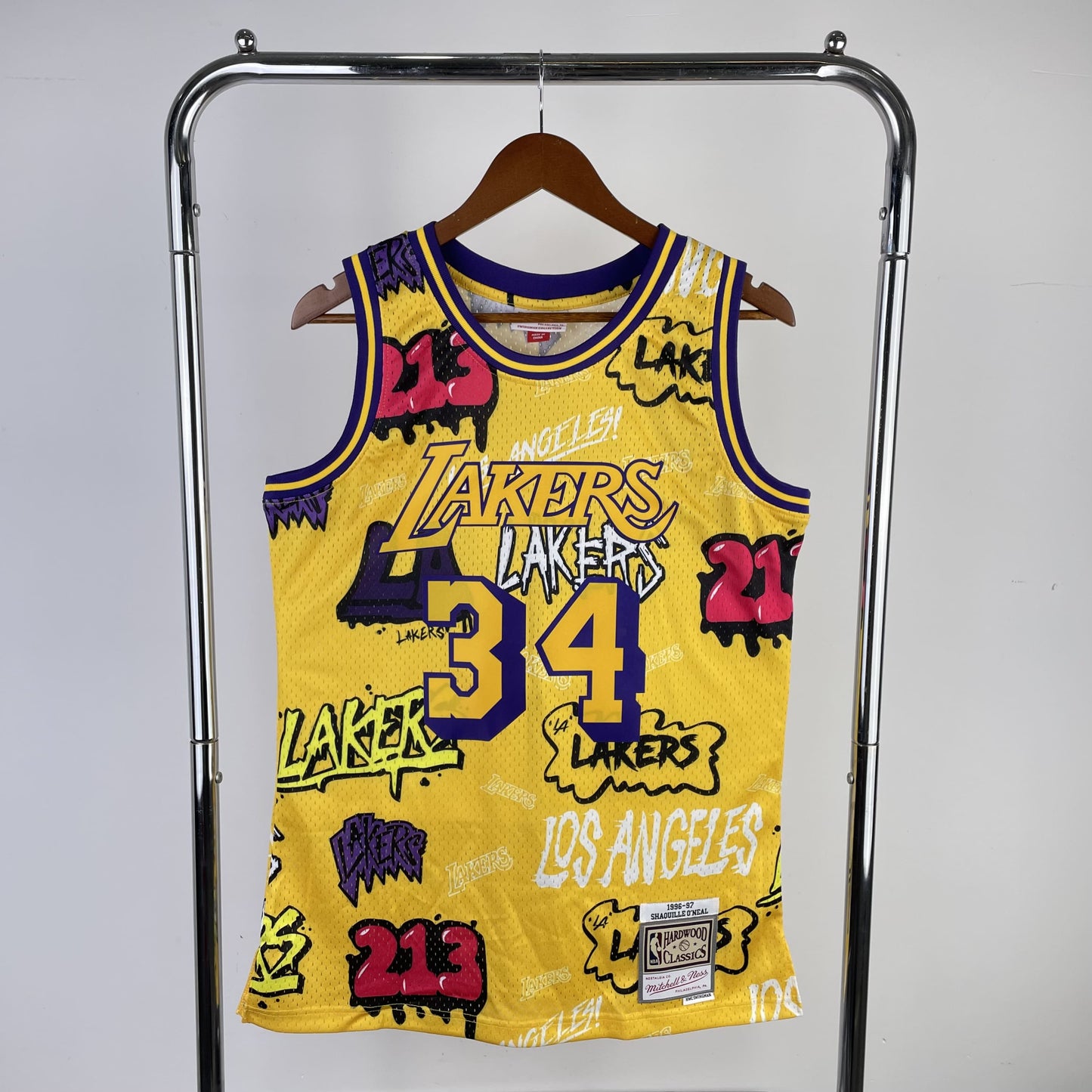 Regata Los Angeles Lakers NBA 1996 Mitchell And Ness Hardwood Classics Masculina (Sob encomenda)