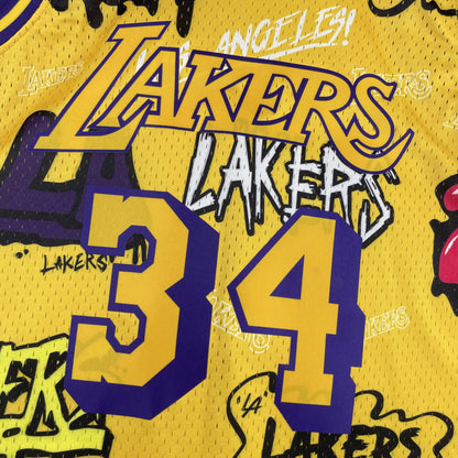 Regata Los Angeles Lakers NBA 1996 Mitchell And Ness Hardwood Classics Masculina (Sob encomenda)