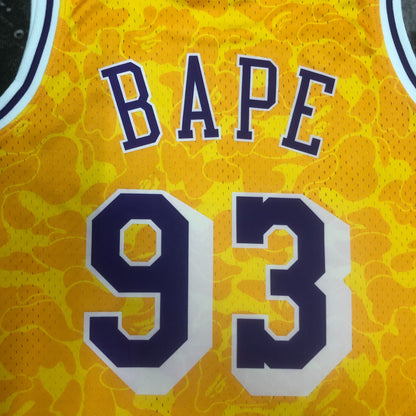 Regata Los Angeles Lakers NBA 1996 Bape X Mitchell And Ness Hardwood Classics Masculina (Sob encomenda)