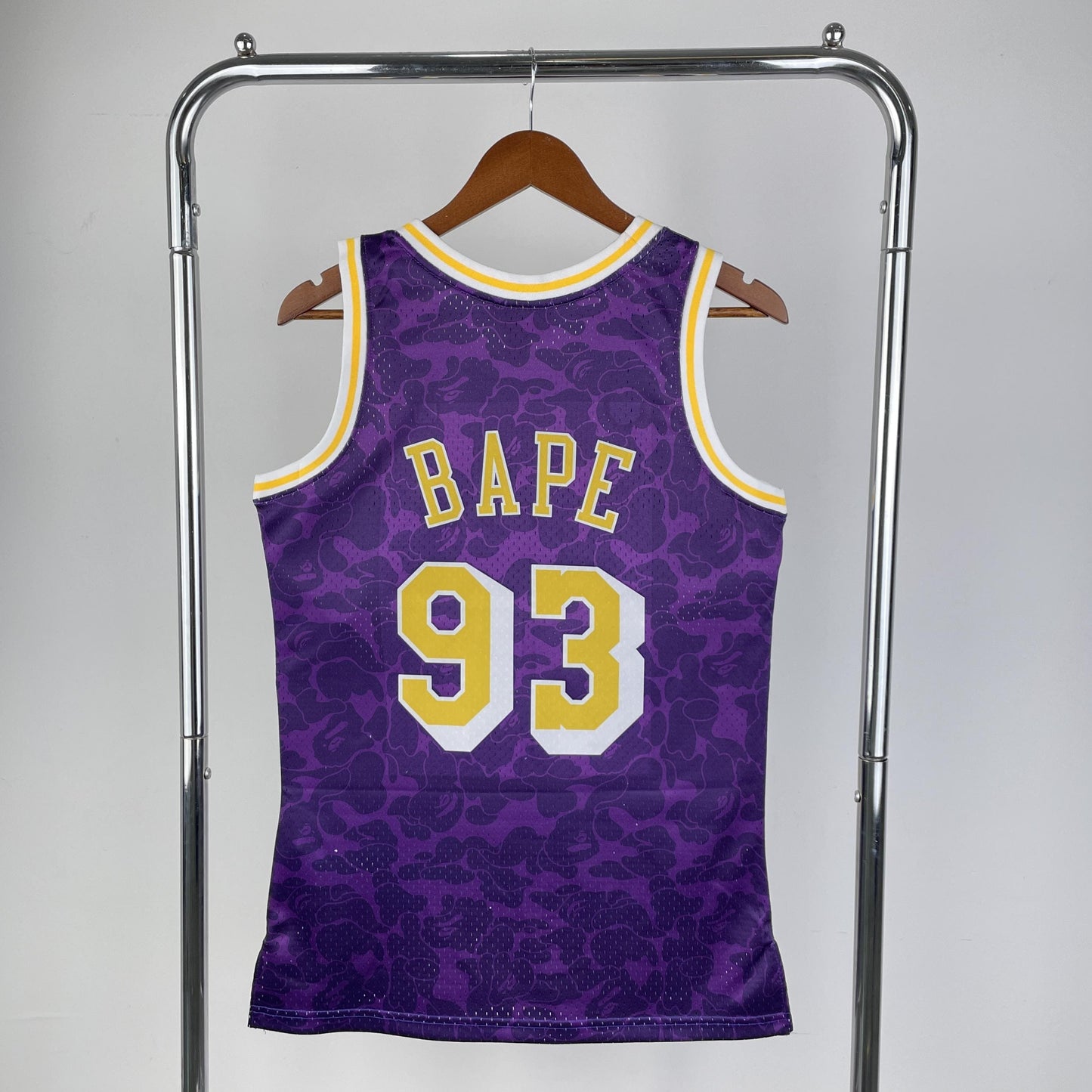 Regata Los Angeles Lakers NBA 1993 Bape X Mitchell And Ness Hardwood Classics Masculina (Sob encomenda)