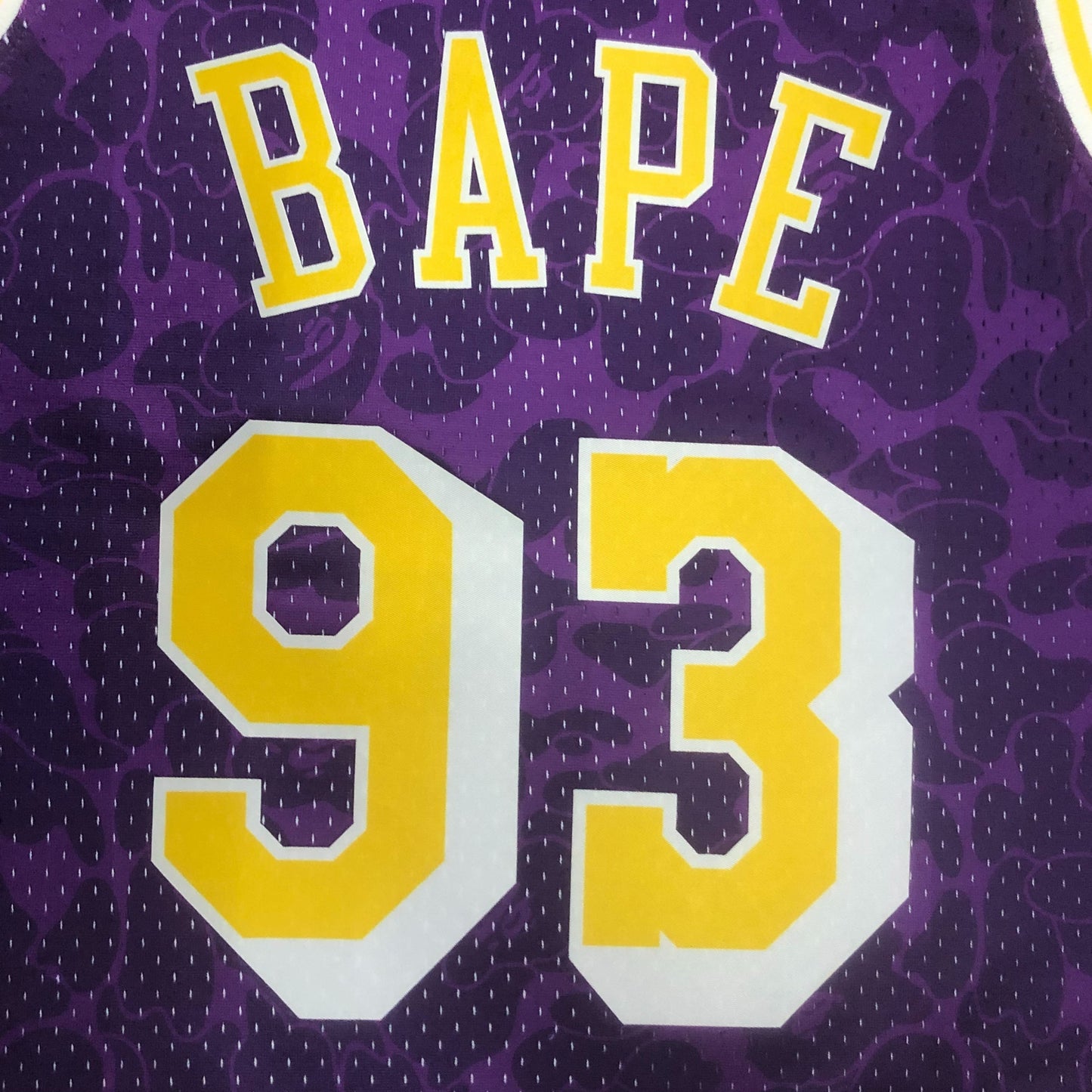 Regata Los Angeles Lakers NBA 1993 Bape X Mitchell And Ness Hardwood Classics Masculina (Sob encomenda)