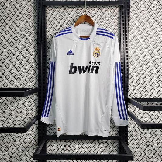 Camisa Real Madrid I 10/11 Retrô Manga Longa (Sob encomenda)