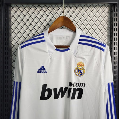 Camisa Real Madrid I 10/11 Retrô Manga Longa (Sob encomenda)