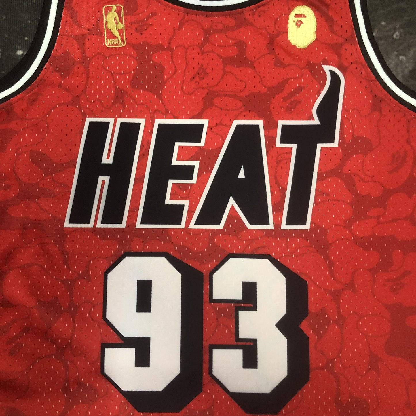 Regata Miami Heat NBA 1993 Bape X Mitchell And Ness Hardwood Classics Masculina (Sob encomenda)