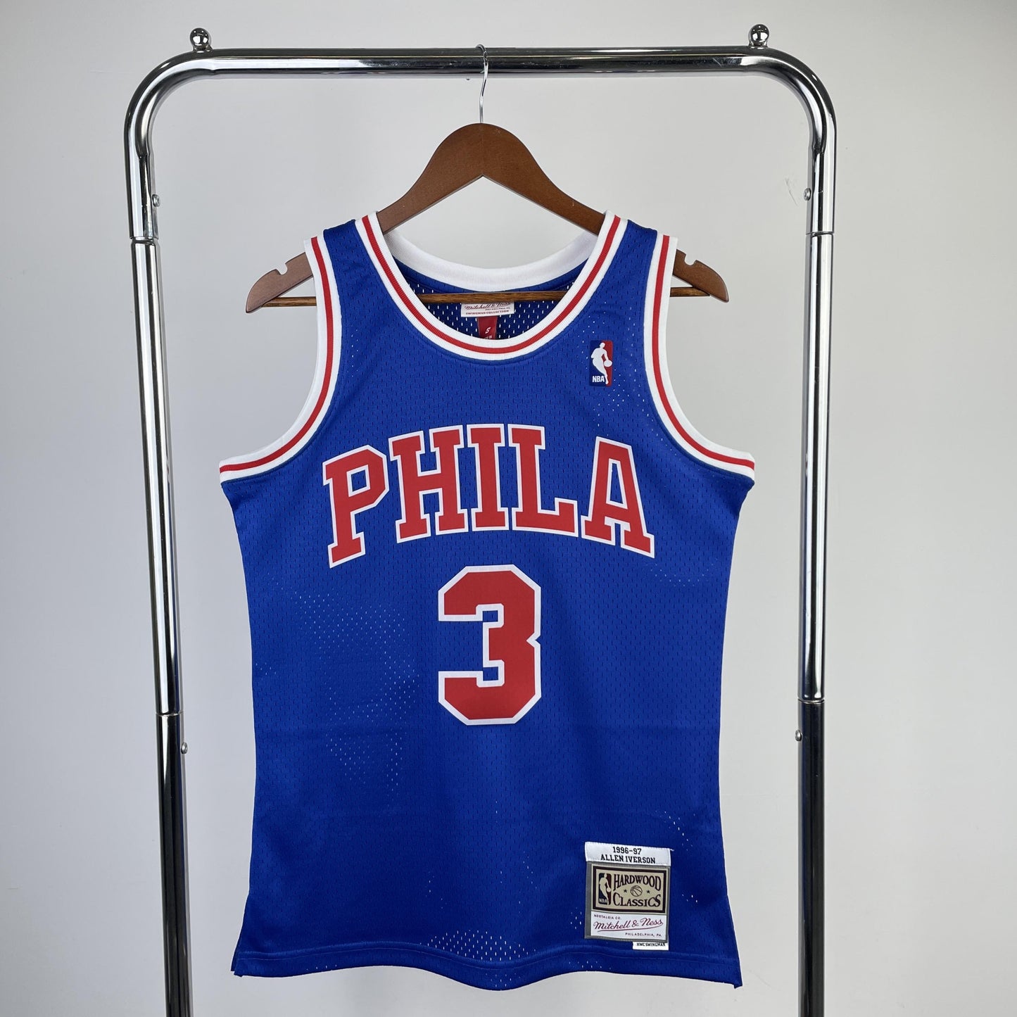 Regata Philadelphia 76ers NBA 1996 Mitchell And Ness Hardwood Classics Masculina (Sob encomenda)