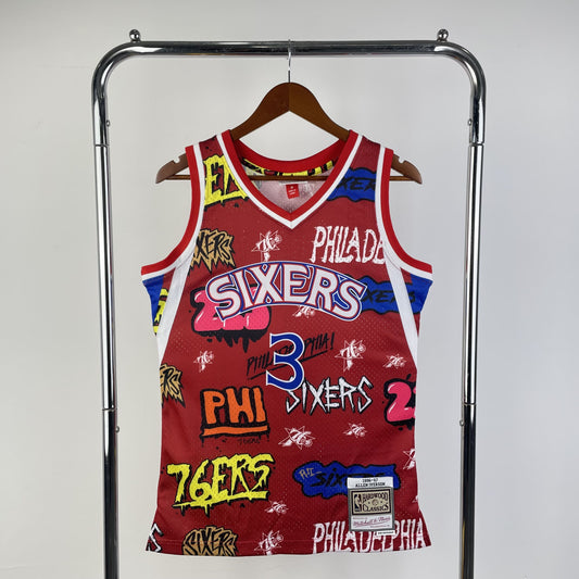 Regata Philadelphia 76ers NBA 1996 Mitchell And Ness Hardwood Classics Masculina (Sob encomenda)