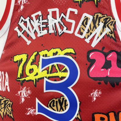 Regata Philadelphia 76ers NBA 1996 Mitchell And Ness Hardwood Classics Masculina (Sob encomenda)