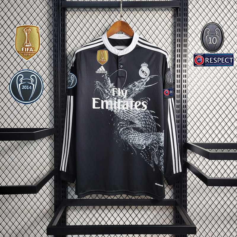 Camisa Real Madrid III "Dragão" Yamamoto 14/15 Retrô Manga Longa com Patchs (Sob encomenda)